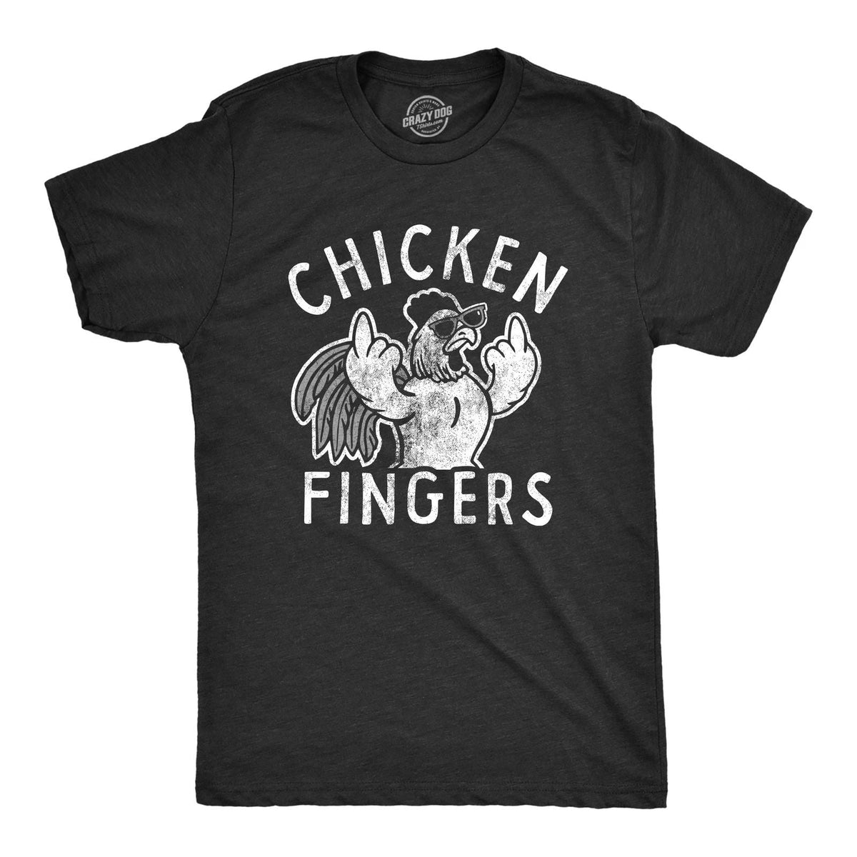 Mens Chicken Fingers T Shirt Funny Sarcastic Offensive Middle Finger Tee for Unisex