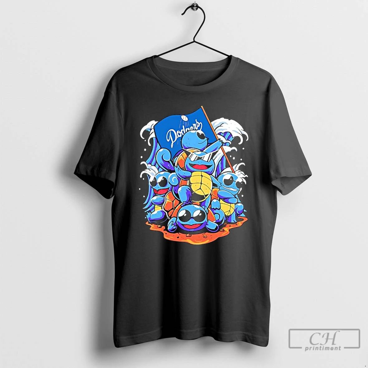 Premium La Dodgers X Squirtle Squad Characters Wins T Shirts Unisex