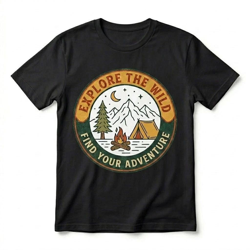 Explore The Wild Adventure Vintage Camping Hiking Mountain Outdoor Unisex