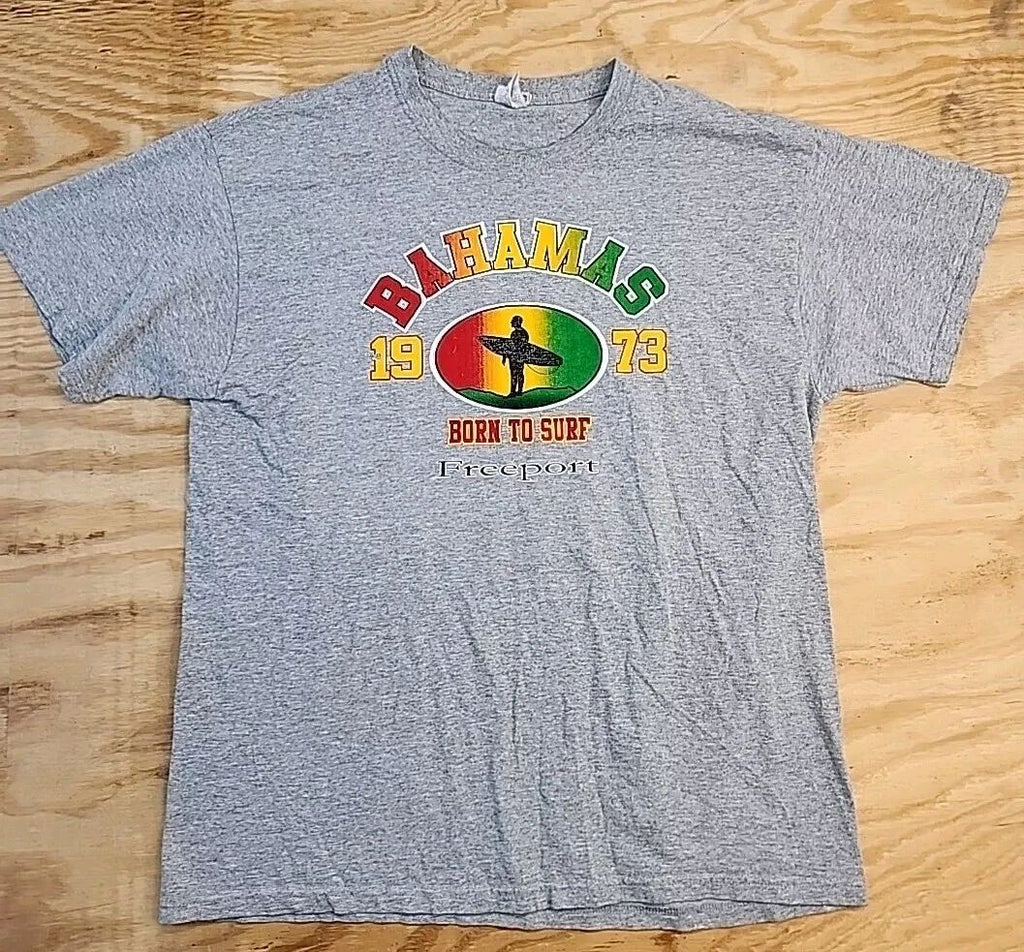Bahamas Surf Graphics Gray Cotton Jerzees Mens XL Unisex