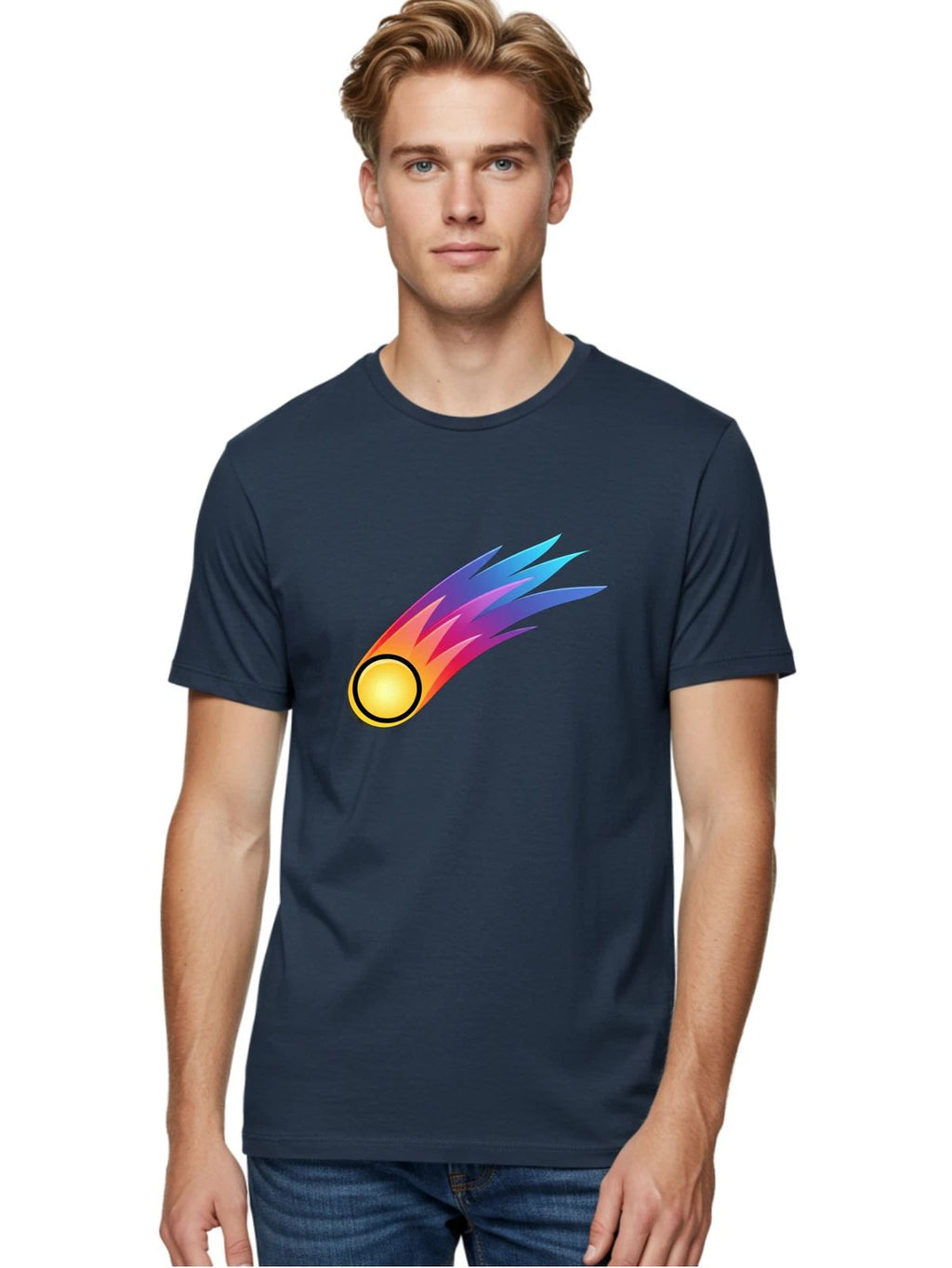 Comet-5 Mens Graphic Tee, 100% Cotton, Casual Summer Wear Unisex