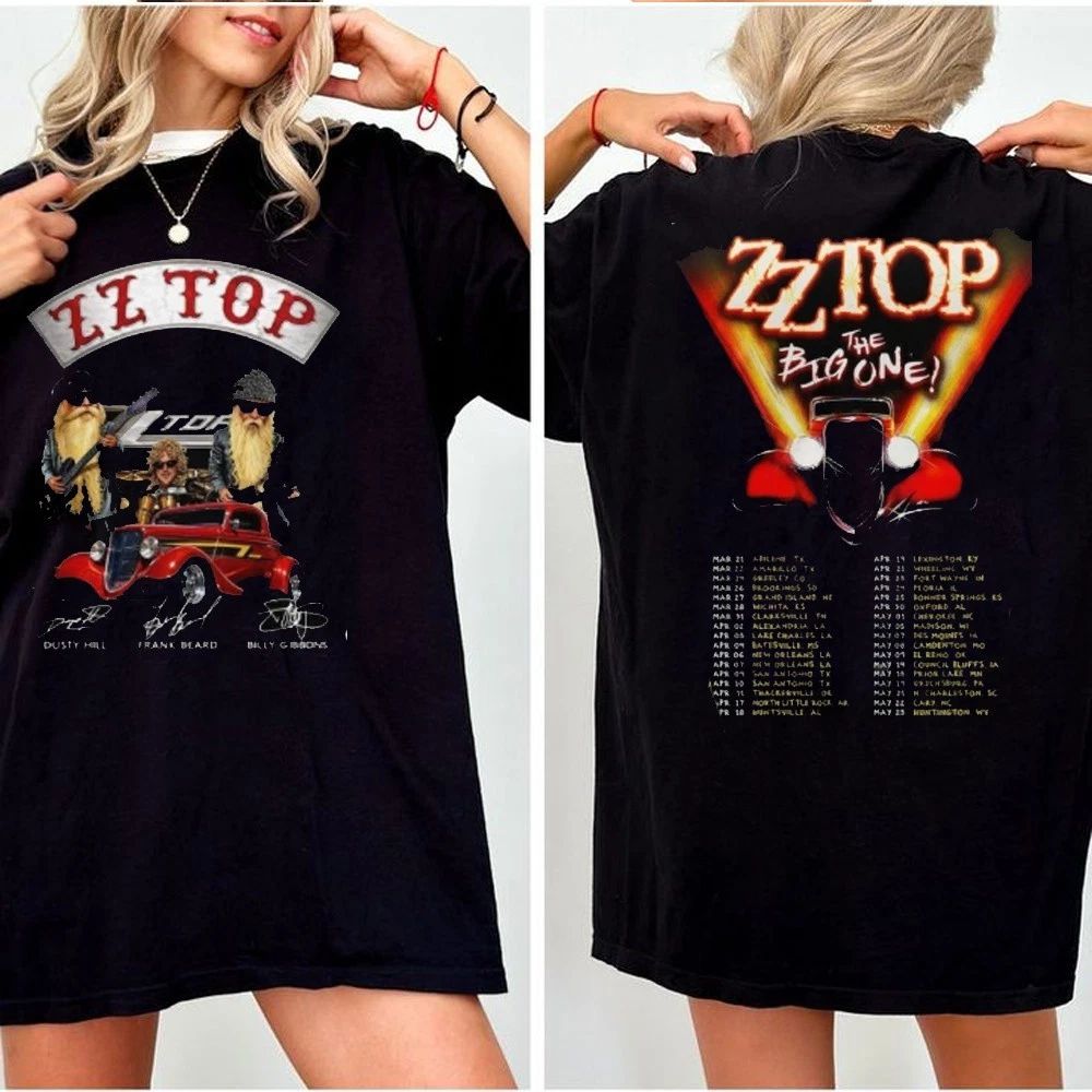 Retro ZZ Top The Big One Tour Shirt, ZZ Top Rock Band Tee, 80s Metal Rock Fans Unisex