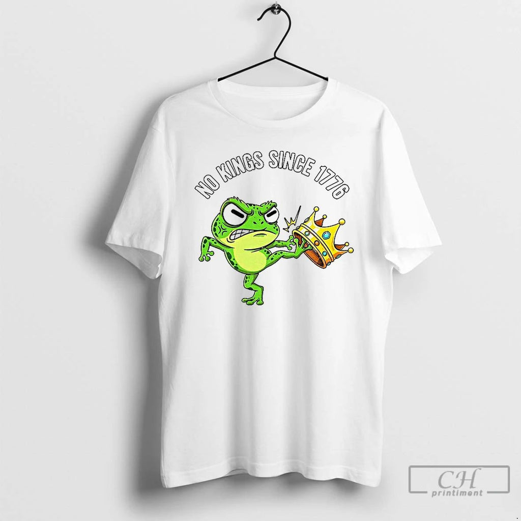 Classic Patriotic Frog No Kings Since 1776 American Independence T Shirts Unisex