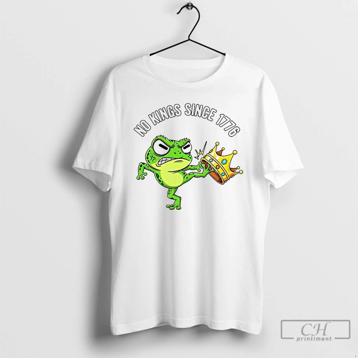 Classic Patriotic Frog No Kings Since 1776 American Independence T Shirts Unisex