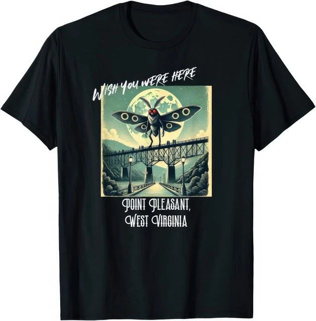 Wish You Were Here Mothman Cryptid Urban Legend Graphic T Shirt Unisex
