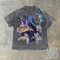 Cats Floating In Galaxy Vintage 90s , Retro Funny Full Size S-3XL Unisex