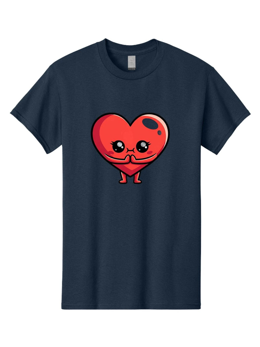 Kawaii-Heart Mens Graphic Tee, 100% Cotton, Casual Summer Wear Unisex