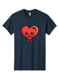 Kawaii-Heart Mens Graphic Tee, 100% Cotton, Casual Summer Wear Unisex
