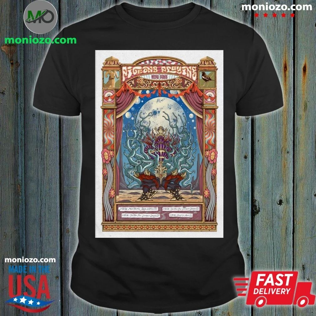 Pigeons Playing Ping Pong Steamboat Spring CO Mar 25-26 2026 Poster Shirt Unisex