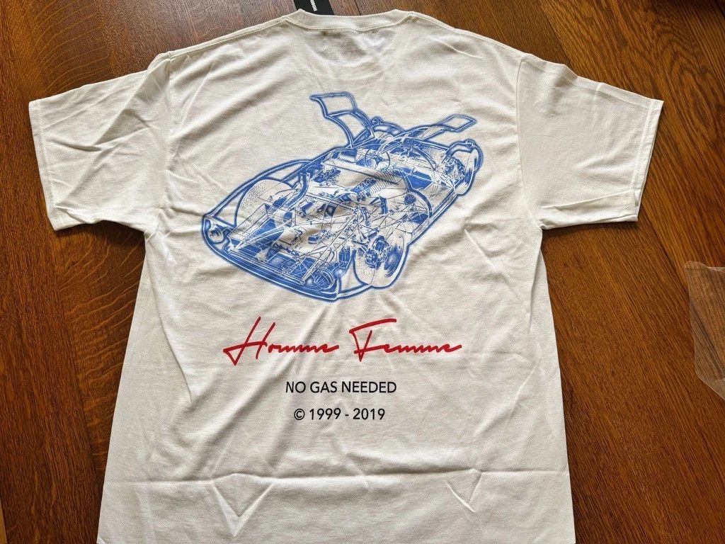 NIB Homme + Femme DeLorean Motorsports Tee White Size M and L Unisex