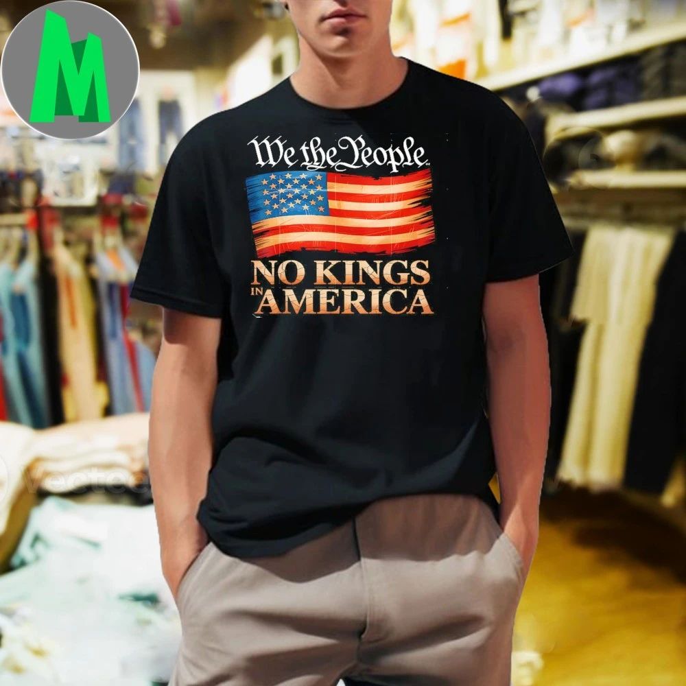 No Kings in America US Flag Shirt Unisex
