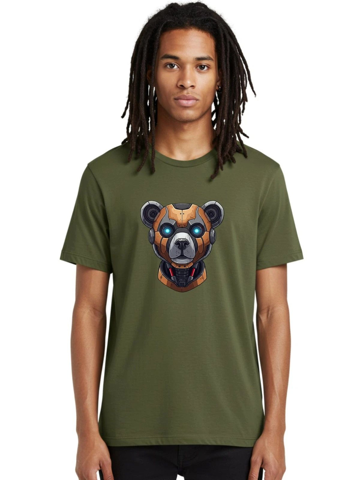 Robot-Bear Mens Graphic Tee, 100% Cotton, Casual Summer Wear Unisex