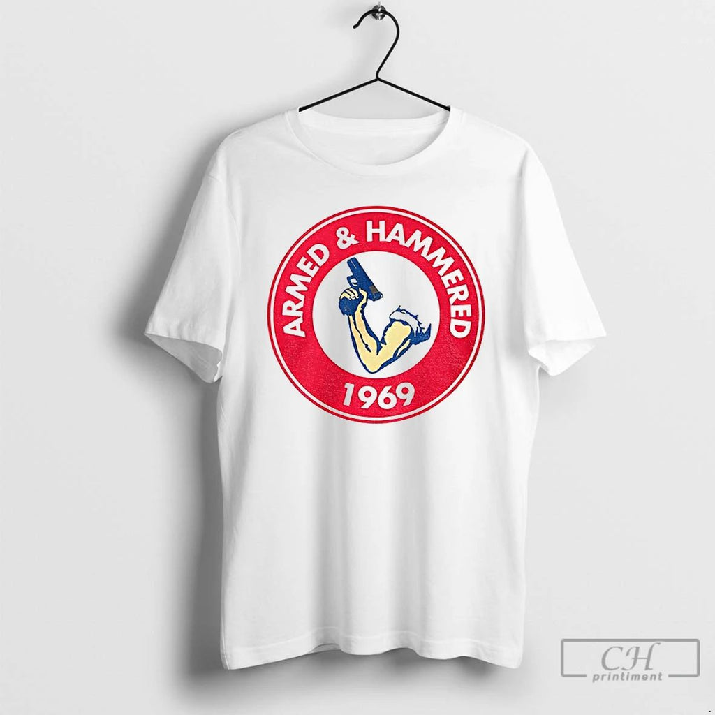 Classic Armed And Hammered 1969 Logo T Shirts Unisex