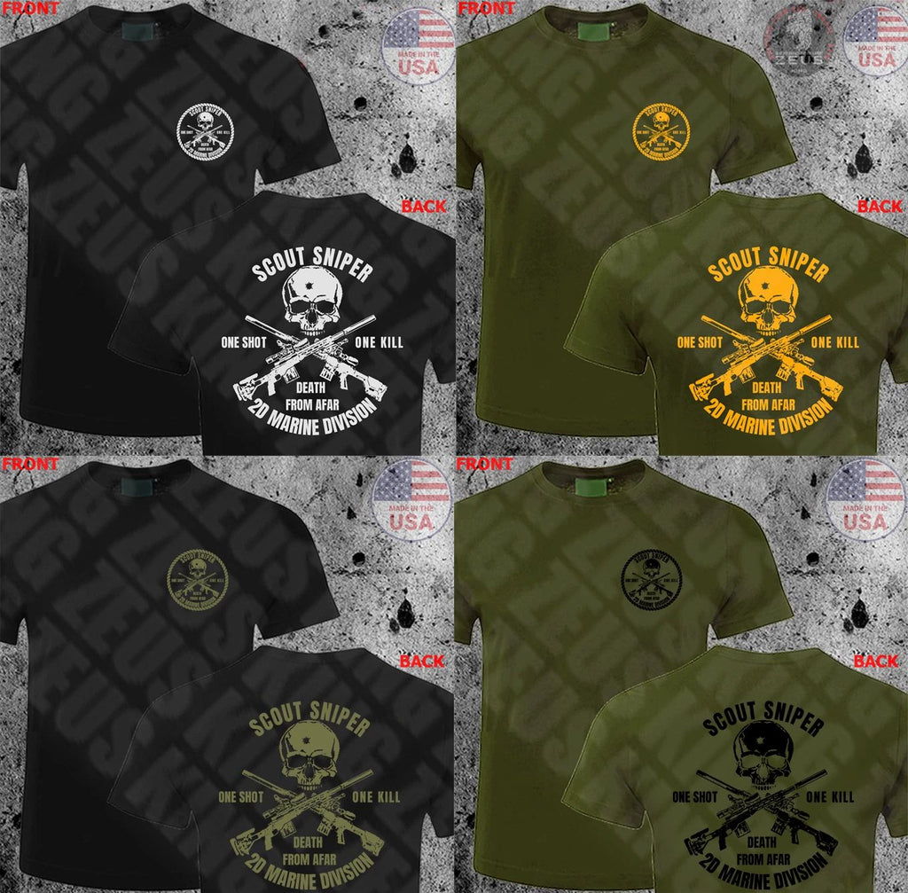USMC United States Marine Corps Scout Sniper Camp 2d marine Division Tshirt Unisex