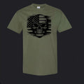 American Skull USA Flag Military Honor Veteran Patriotic Shirt Unisex