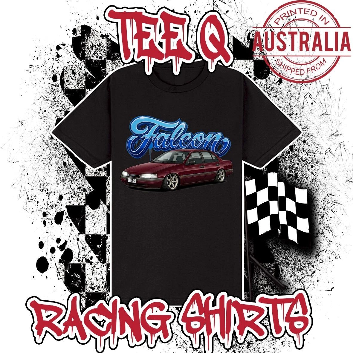 Ford ED Falcon Graffiti Series ~ Black Gildan Cotton Tee Unisex