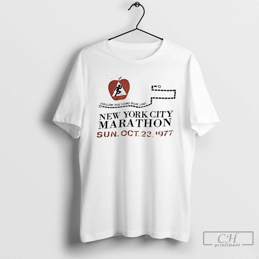 Classic New York City Marathon Follow The Long Blue Line T Shirts Unisex