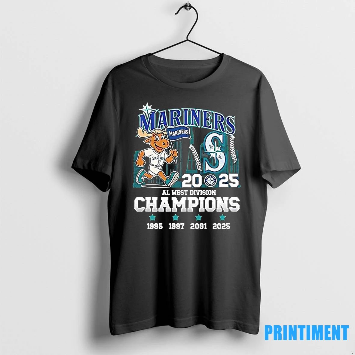 Seattle Mariners Mascot Al West Division Champions 1995 1997 2001 2025 Tshirts Sweater Unisex