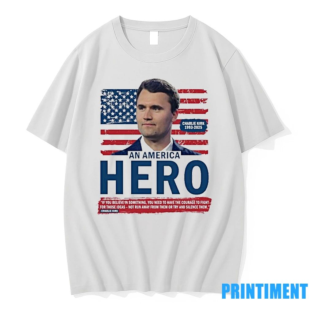Charlie Kirk American Hero Patriotic Flag Tshirts Sweater Unisex