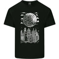 Fantasy City Black and White city Anime Mens Light Cotton Unisex