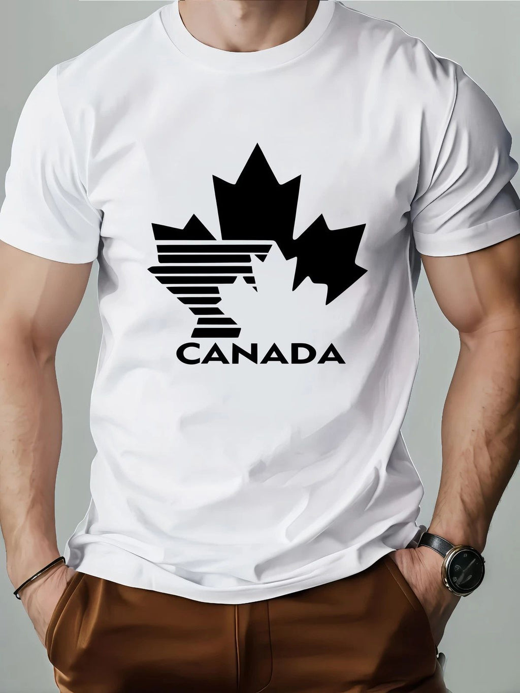 Canada Maple Leaf Graphic Canadian Pride Flag Style Casual Tee Unisex