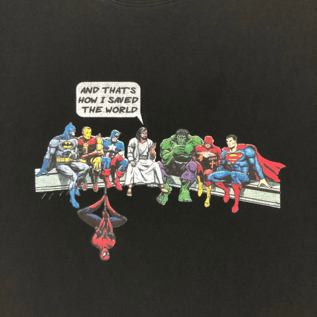 And That's How I Saved the World Jesus Last Supper Graphic T Shirt Size XXL Unisex