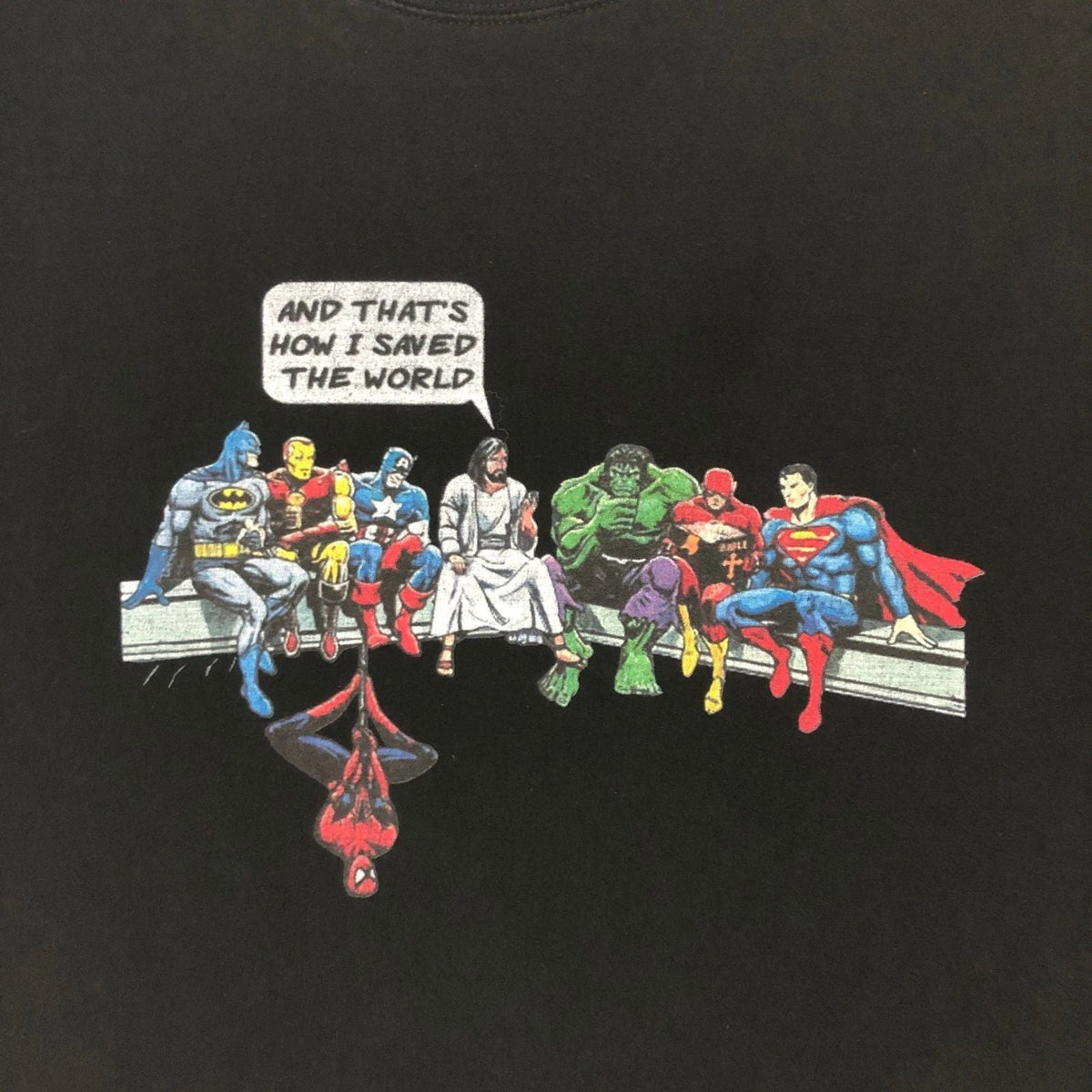 And That's How I Saved the World Jesus Last Supper Graphic T Shirt Size XXL Unisex
