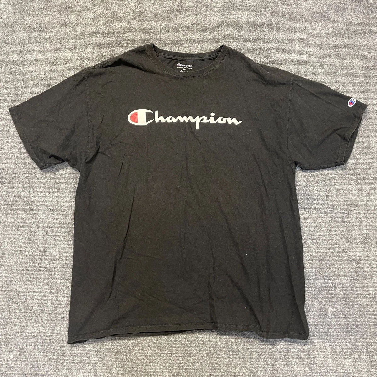 Champion Authentic Athletic Wear T Shirt Mens 2XL Black Logo Streetwear Outdoor Unisex
