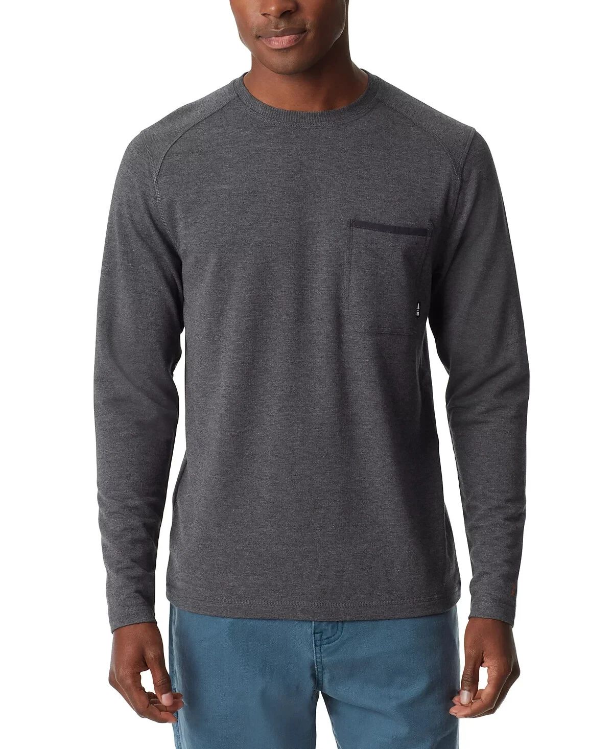 Bass Outdoor Men's Long Sleeve Ribbed T Shirt Sz Medium In Caviar Gray Unisex
