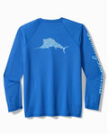 (NEW) TommyBahama Chill Time Surf IslandZone® Rash Guard, Cobalt Craze Unisex