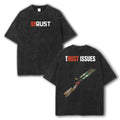 Rust Game Graphic Washed Cotton Vintage Gaming Streetwear Tee Unisex