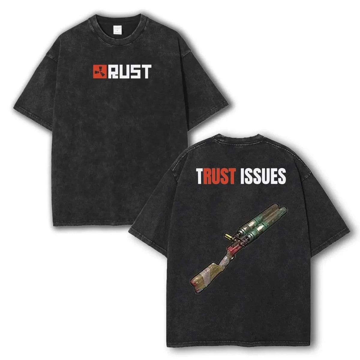 Rust Game Graphic Washed Cotton Vintage Gaming Streetwear Tee Unisex