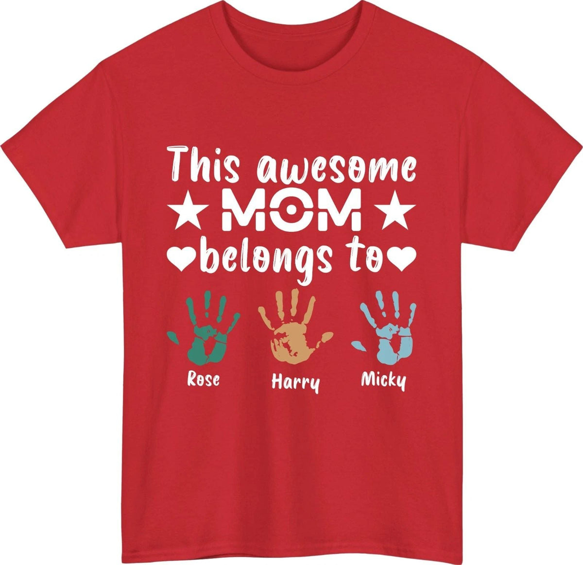 Personalised Mothers Day Mom Belongs To Custom Names Mum Love Tee Top Unisex