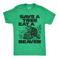 Mens Funny T Shirts Save A Tree Eat A Beaver Sarcastic Graphic Novelty Tee for Unisex