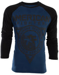 American Fighter Mens Long Sleeve Shirt HERZING Premium Athletic Black Unisex
