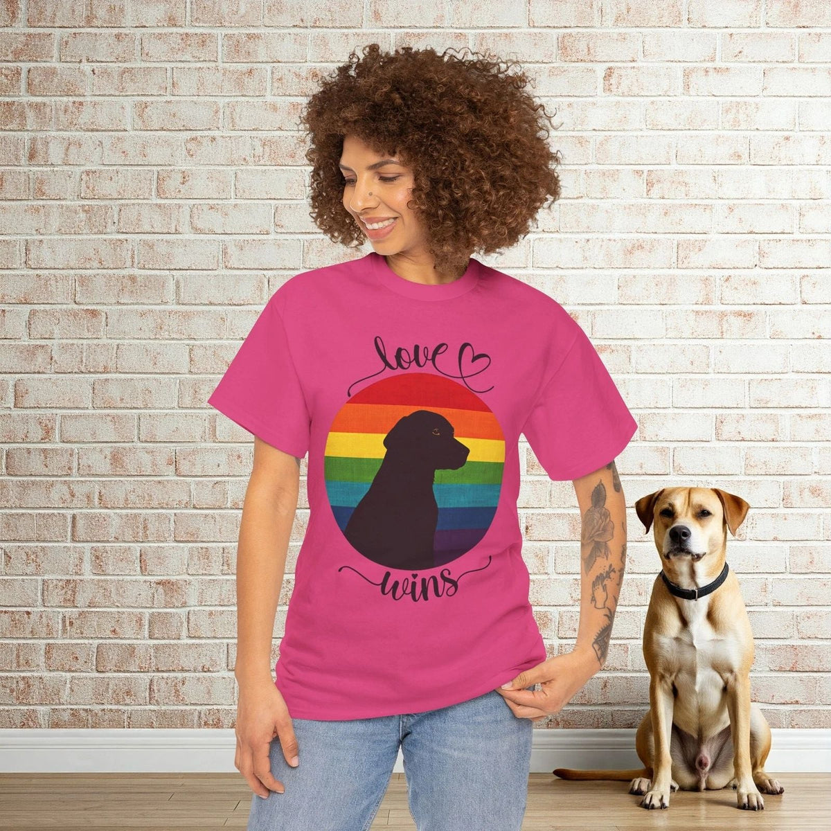 Rainbow Dog Tee, Pet Lover Gift, Equality , Love Wins Unisex