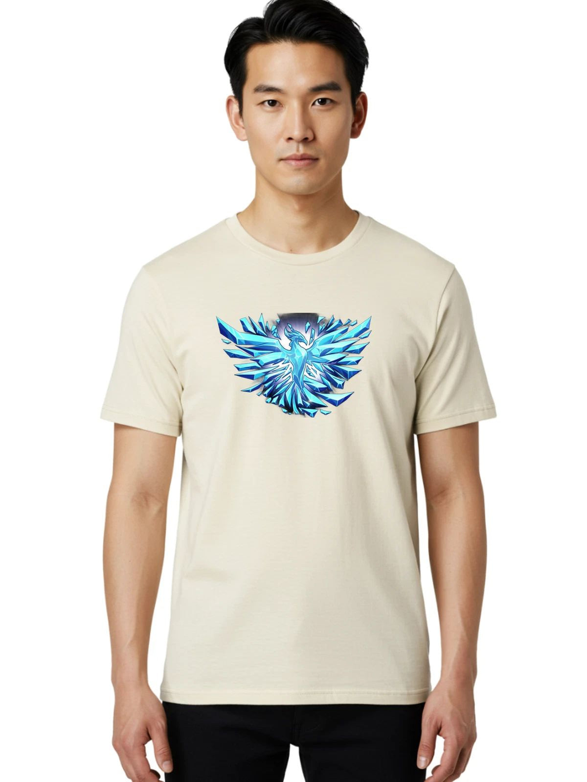 Crystal-Phoenix-2 Mens Graphic Tee, 100% Cotton, Casual Summer Wear Unisex