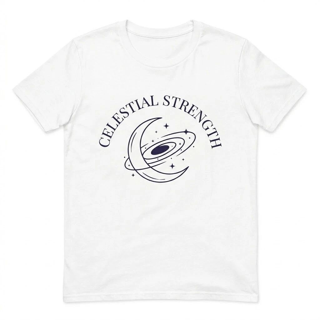 Celestial Strength Moon Galaxy - Aesthetic Space Graphic Tee Unisex