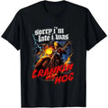 Sorry I’m Late I Was Crankin My Hog Skeleton Motorcycle Graphic Unisex