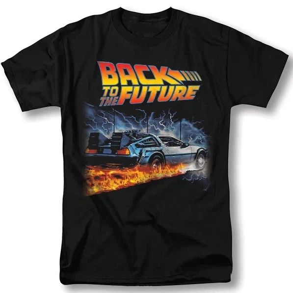 Back To The Future Delorean 80s Sci-Fi,Vtg Retro Movie Poster Graphic Tee Unisex Unisex