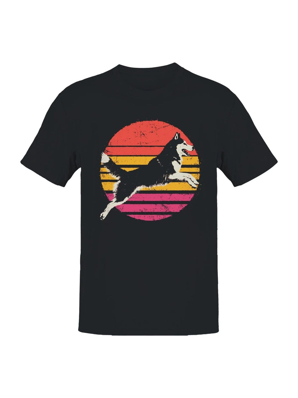 Retro Sunburst Husky Design Men's Unisex