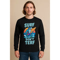 Gildan Mens Long Sleeve Surf Dont Terf Graphic Tshirt Size M Unisex