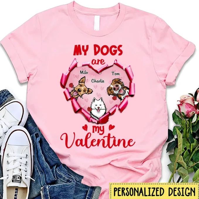 My Valentine Dogs Scratch Gift For Dog Lover Personalized Shirt Unisex