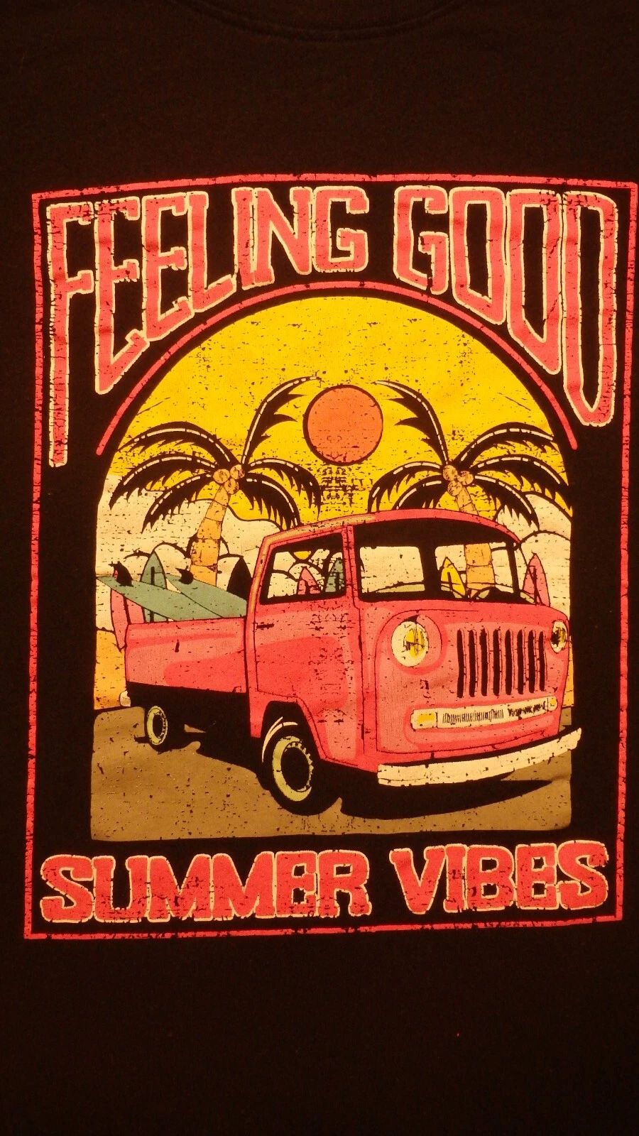 Feeling Good Summer Vibes Surf Palm Tree size Large Unisex