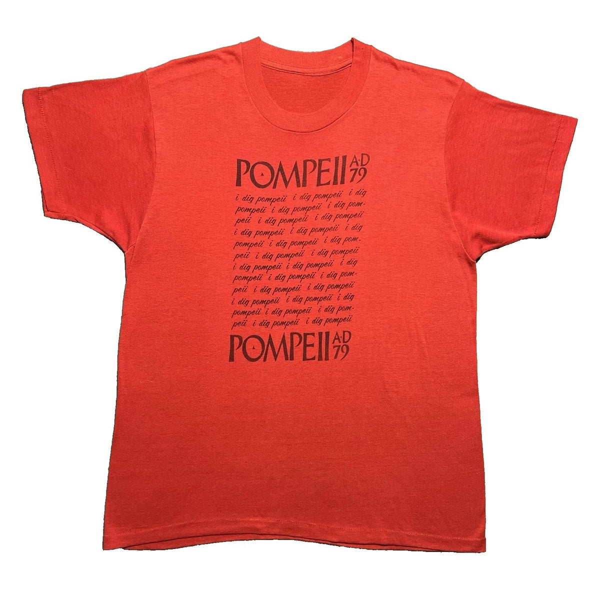 Vintage 80s Pompeii AD 79 T Shirt Mens M Red Tourist Graphic Tee Unisex