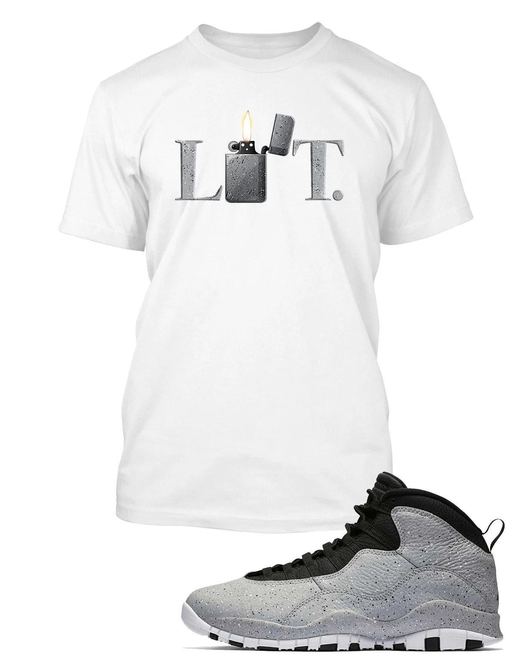 Lit Graphic Sneaker Tee Shirt Match J10 Light Smoke Big Tall Pro Club Shaka T Unisex