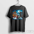 Premium Michael Myers Chases After The Grinch Horror Christmas T Shirts Unisex