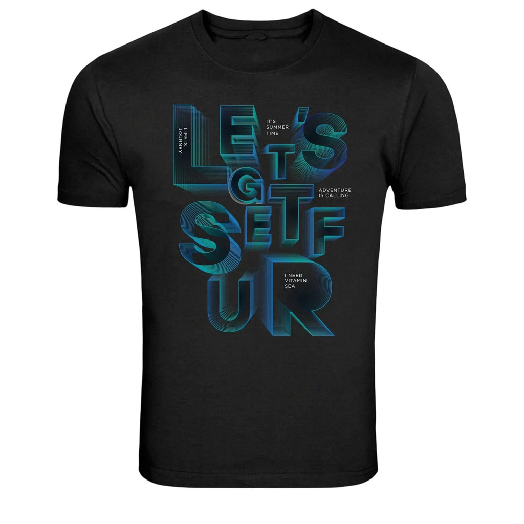 Lets Get Surf Typography Summer Graphic Unisex