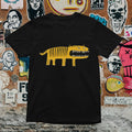 Yellow Tiger Cartoon Graphic Black Funny Teeth Design Street Art Style Unisex