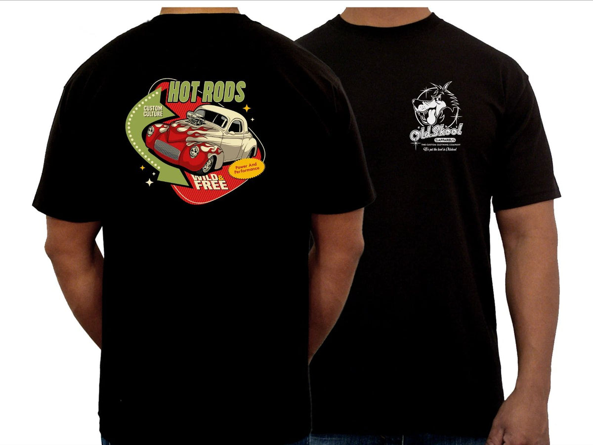 T Shirt Hot Rod Vintage Willy's Oldskool Apparel Birthday Gift Classic Car Unisex